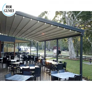 Retractable Motorized Balcony Conservatory Skylight Roof Retractable Awning Retractable Roof With Remote Control