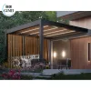 Wall-Mounted Outdoor Waterproof Aluminum Pergola Roof System Bioclimatic Motorized Retractable Louvre Awning
