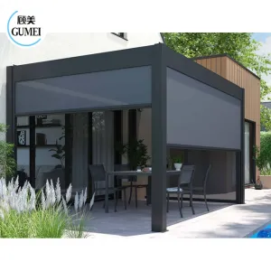 Waterproof Aluminum Pergola Cover Louvre Roof Outdoor Garden Pergola Bioclimatique Pergola