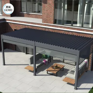 Waterproof Louver Roof System Kits Outdoor Gazebo Garden Bioclimatic Aluminium Luxury Modern Pergola