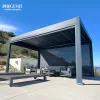 Waterproof Outdoor Pergola Garden Pergola Aluminium Outdoor Motorized Louvered Pergola Gazebo Outdoor With Sliding Glass Door