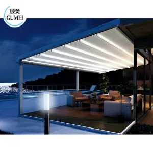 Wind Resistant Retractable PVC Folding Pergola Retractable Roof Pergola With Retractable Canopy for Restaurant