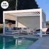 3x3 3x4 Outdoor Garden Motorized Aluminum Pergola Bioclimatic Pergola Waterproof Aluminium Louver Pergola