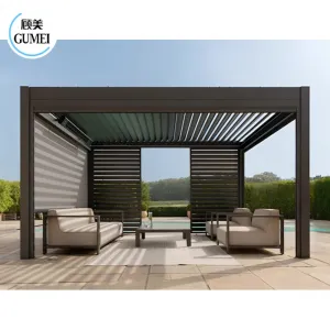 3x3 3x4 4x4 OEM Factory Outdoor Waterproof Bioclimatic Pergola Aluminum Motorized Louver Pergola