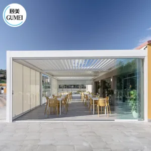 10x10 13x10 13x13 20x13 Ft Feet Modern Garden Outdoor Aluminum Louvered Pergola Cover Luxury Patio Automatic Motorized Pergola