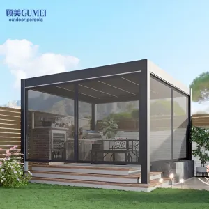 3x3 3x4 4x4 6x4 m OEM Factory Modern Outdoor Bioclimatic Pergola Aluminum Louver Pergola