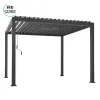 3x3m 3x4m Pergola Gazebo Waterproof Bioclimatic Outdoor Garden Manual Louvered RoofAluminum Pergola