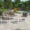 All Weather Aluminum Furniture Outdoor Patio Conversation Plastic Wood Garden Sofa Set Garden Outdoor Furniture Set