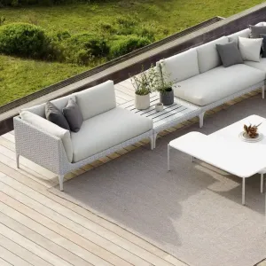 All-Weather Durable Modern Design Aluminum Outdoor Sofa Set Unique Rattan Garden Patio Furniture for Villas and Hotel Backyards
