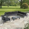 All-Weather Waterproof Rope Large Patio Aluminum Furniture Set Outdoor Rattan Sofa for Hotels Villas Courtyards Halls