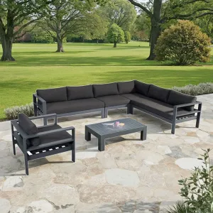 All-Weather Waterproof Rope Large Patio Aluminum Furniture Set Outdoor Rattan Sofa for Hotels Villas Courtyards Halls