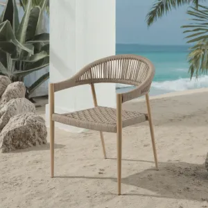 Aluminum Alloy Rope Outdoor Chair Balcony Furniture Stackable Patio Chairs for Patio Antique Outdoor Chair for Restaurant