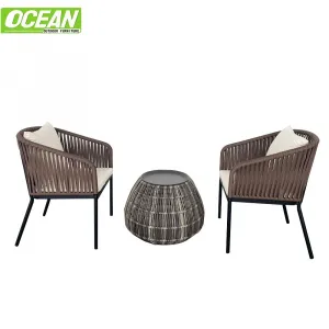 Aluminum Outdoor Rattan Chair Set Tables Garden Table and Chair for Restaurant Hotel Villa Balcony Outdoor Furniture Set