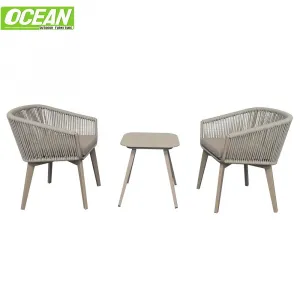 2025 Aluminum Outdoor Rattan Chair Set Tables Garden Table and Chair for Restaurant Hotel Villa Balcony Outdoor Furniture Set