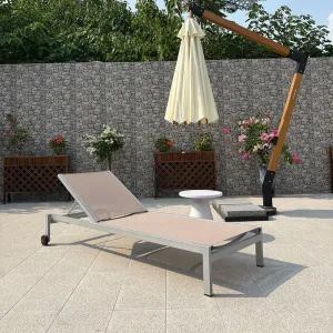 Aluminum Outdoor Sun Lounger Sunbed for Garden Patio Hotels Swimming Pool for Sunbathing Beach Lounger