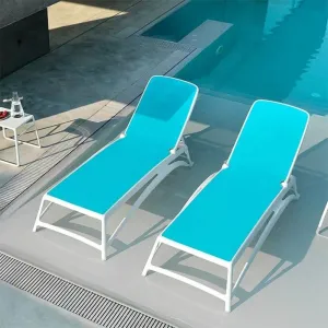 Comfortable Aluminum Outdoor Courtyard Chaise Lounge Swimming Pool Sun Lounger Bed for Beach