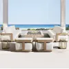 Contemporary Style Comfortable Teak Wood Garden Furniture Set Modern Outdoor Patio Couch