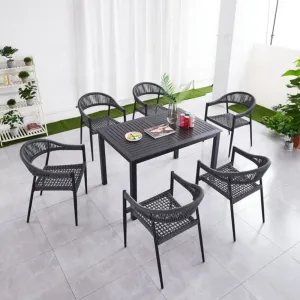 Factory Direct Aluminum Outdoor Patio Furniture Wicker Table Rope Chair Garden Dining Set Garden Outdoor Furniture Set
