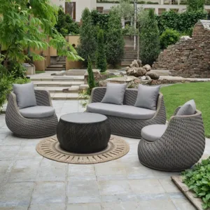 Fashion Comfortable Aluminum Outdoor Patio Garden Furniture Modular Rattan Sofa Outdoor Furniture Set