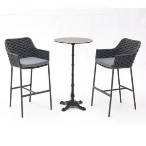 Outdoor Aluminum Furniture High Stool Garden Rope Bar Chair Garden Outdoor Furniture Set