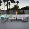 Hot Sale Modern Hotel Aluminum Metal Frame Outdoor Sofa Garden Furniture Set Luxury Woven Rope with Rattan Wicker Metal for Park