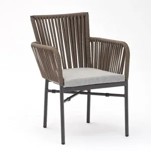 Hotel Aluminum Patio Outdoor Garden Rope Weaving Chair for Restaurant Stackable Dining Outdoor Chair Furniture Set