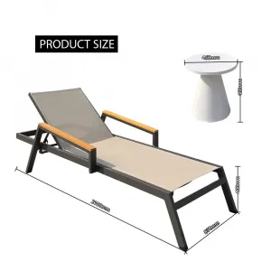 Hotel-Grade Aluminum Frame Outdoor Chaise Lounge Chair for Adults for Beach Patio Pool-Versatile Outdoor Furniture