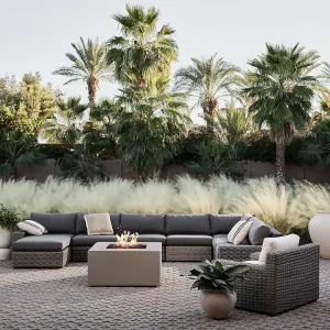 Indoor and Outdoor Woven PE Wicker Rattan Sectional Modular Sofa Set for Patio Garden Balcony Pool Beach Furniture