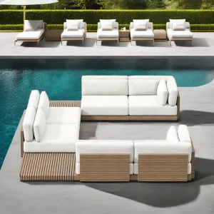 Leisure Outdoor Sofa Set Villa Teak Garden Furniture Weather Arrival All Aluminum Modern Outdoor Garden Furniture Set