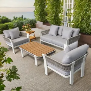 Luxury Aluminum Frame Outdoor Garden Furniture Modular Sofa Set for Hotel Courtyard Resort Terrace Garden Outdoor Furniture Set