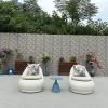 Luxury Aluminum Outdoor Rattan Garden Furniture Sofa for Hotel Resort Villa Garden Terrace Outdoor Furniture Set White
