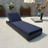Luxury Aluminum Outdoor Sun Lounger Sunbed Thickened Cushion for Garden Patio Hotels Swimming Pool for Sunbathing Beach Lounger