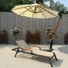 Luxury Aluminum Outdoor Teak Sun Lounger Sunbed for Garden Patio Hotels Swimming Pool for Sunbathing Beach Lounger