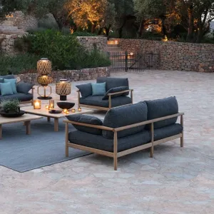 Luxury Garden Sofa Hotel Outdoor Patio Teak Sofa All-weather Outdoor Furniture Set Wooden Teak Sofa Set