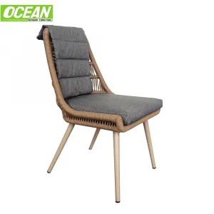 Luxury Hotel Outdoor Garden Rattan Chair Set for Restaurant Villa Terrace with Waterproof Cushion