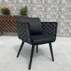 Luxury Modern Aluminum Outdoor Chair Black Hotels Villas Gardens Pools Restaurants Cafes-Commercial Outdoor Furniture Set