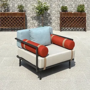 Luxury Modern Aluminum Outdoor Garden Furniture Modular Sofa for Hotel Villa Resort Garden Terrace Outdoor Furniture Set Red