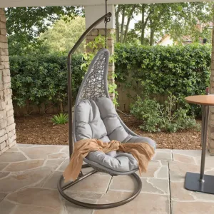 Luxury Modern Design Outdoor Patio Garden Rattan Egg Swing Chair Set Hot Sale for Balcony Park Gym School Courtyard Hall