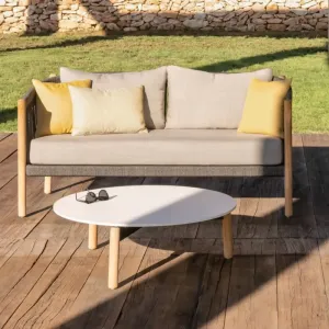 Luxury Modern Teak Outdoor Sofa Set All-Weather Patio Furniture Sofa for Courtyard Hall Customized for Villa Hotel Projects