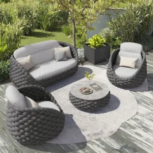 Luxury Modular Aluminum Outdoor Patio Sofa Set for Dining Leisure Park Use-Garden Furniture