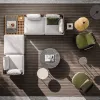 Luxury Modular Sofa Set for Outdoor Garden Modern Design with Aluminum Teak and Rattan Wood for Hotels Villas