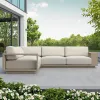 Luxury Outdoor Garden Furniture Large L-Shaped Teak Wood Sectional Sofa Set for Hotels Patio Outdoor