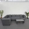 Luxury Rattan Aluminum Outdoor Garden Furniture Modular Sofa Set Set for Villa Hotel Balcony Outdoor Furniture Set