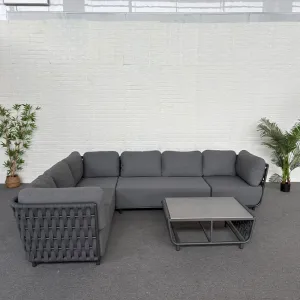 Luxury Rattan Aluminum Outdoor Garden Furniture Modular Sofa Set Set for Villa Hotel Balcony Outdoor Furniture Set