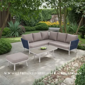 Luxury Style Aluminum Outdoor Rattan Modular Sofa Woven WaterProof Patio Garden Furniture Sofa Set