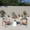 Luxury Teak Outdoor Table and Chair Garden Rattan Chair Set for Villa Balcony Restaurant Cafe Hotel Outdoor Furniture Set