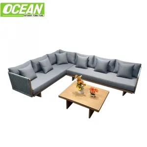 Luxury Teak Patio Outdoor Garden Furniture Modular Sofa Set Outdoor Furniture Set