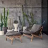 Luxury Waterproof Teak Wood Furniture Patio Hotel Sectional Outdoor Sofa Villa Backyard Teak Garden Rope Sofa Set