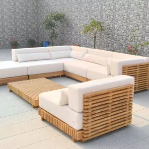 Modern All Aluminum Leisure Outdoor Sofa Set Weather Europe Arrival Villa Teak Garden Furniture New Garden Outdoor Furniture Set