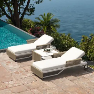 Modern Corrosion Protection Rust Prevention All-Weather Aluminum Sun Lounger Garden Daybed for Hotel Pool Beach